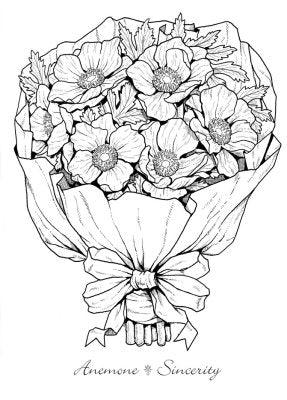 The Beautiful Language of Flowers Coloring Book